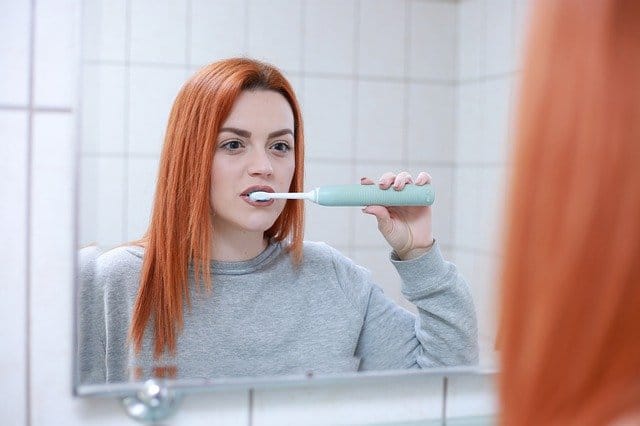 brushing teeth